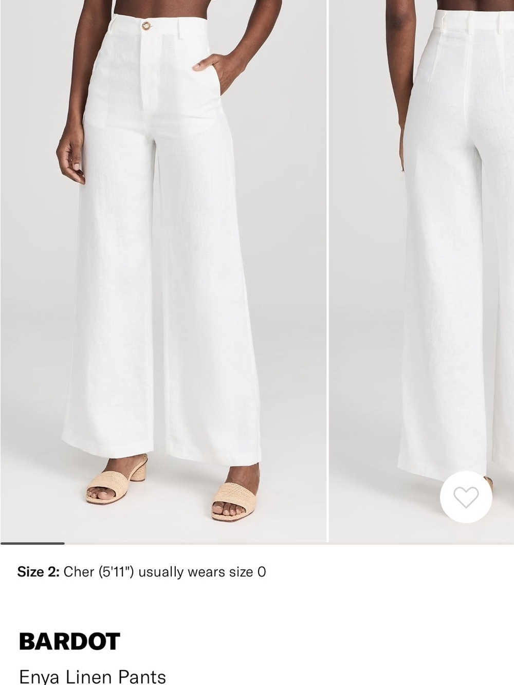 Bardot Wide‑Leg Linen Pants